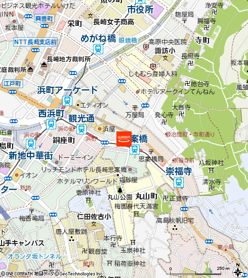 ウェスティサーフ(長崎市浜んまち商店街振興組合連合会)付近の地図